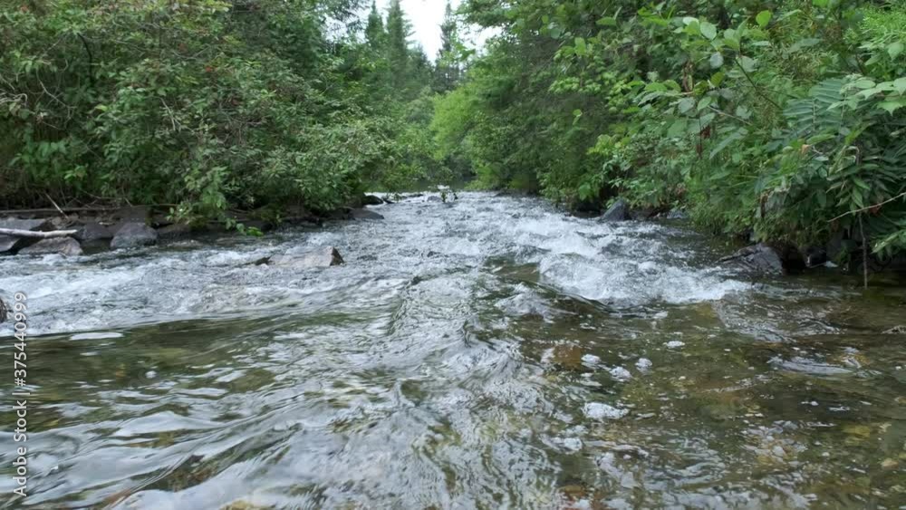 POV Looking Downstream On River With Rapids POV Looking Downstream On River With Rapids