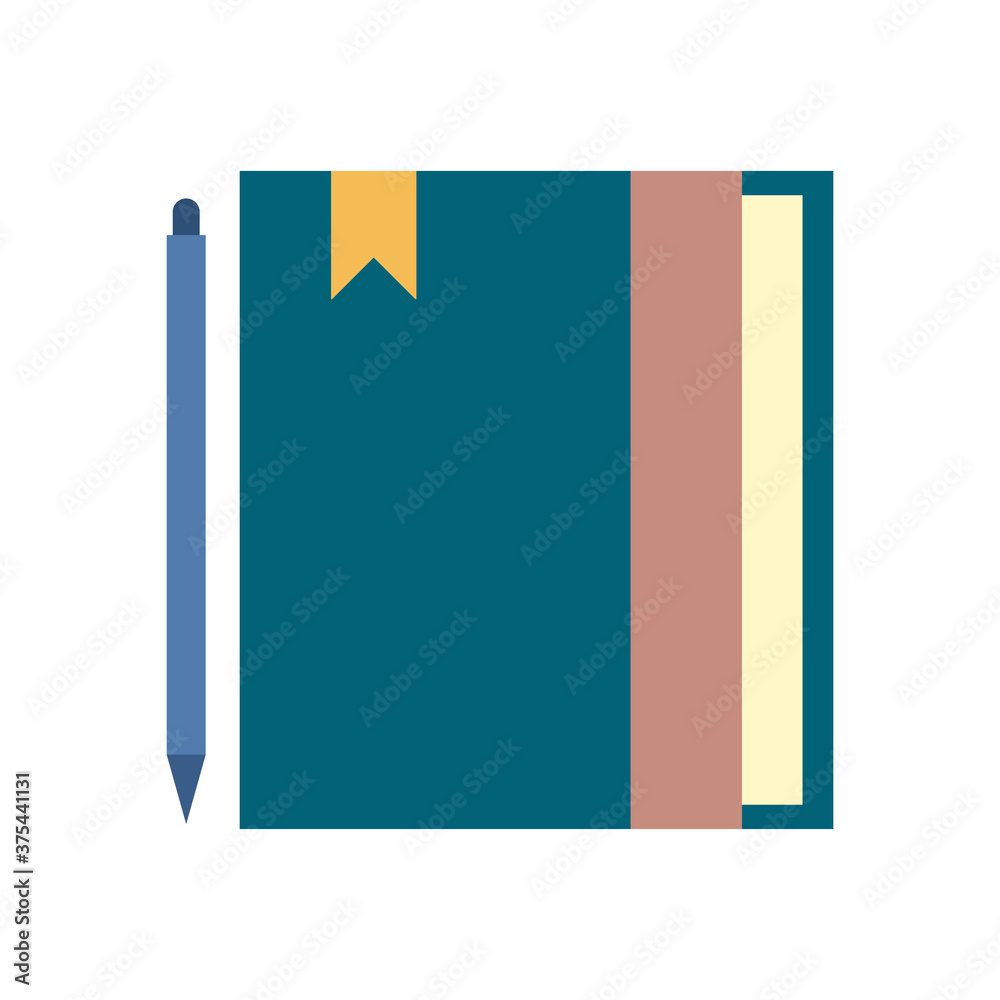 book with pen flat style icon vector design book with pen flat style icon vector design