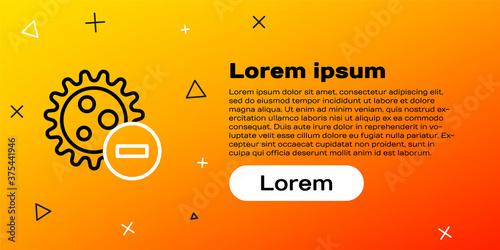 Line Negative virus icon isolated on yellow background. Corona virus 2019-nCoV. Bacteria and germs, cell cancer, microbe, fungi. Colorful outline concept. Vector Illustration.