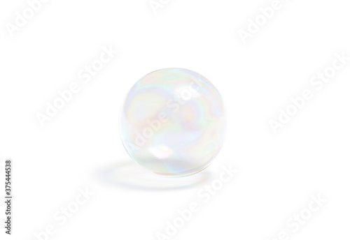 Blank transparent soap bubble mockup, isolated on white