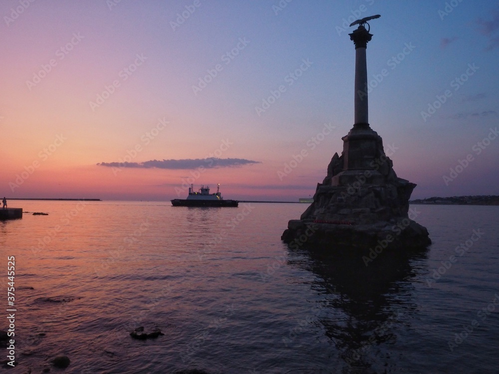 sunset at sea in Sevastopol, Crimea