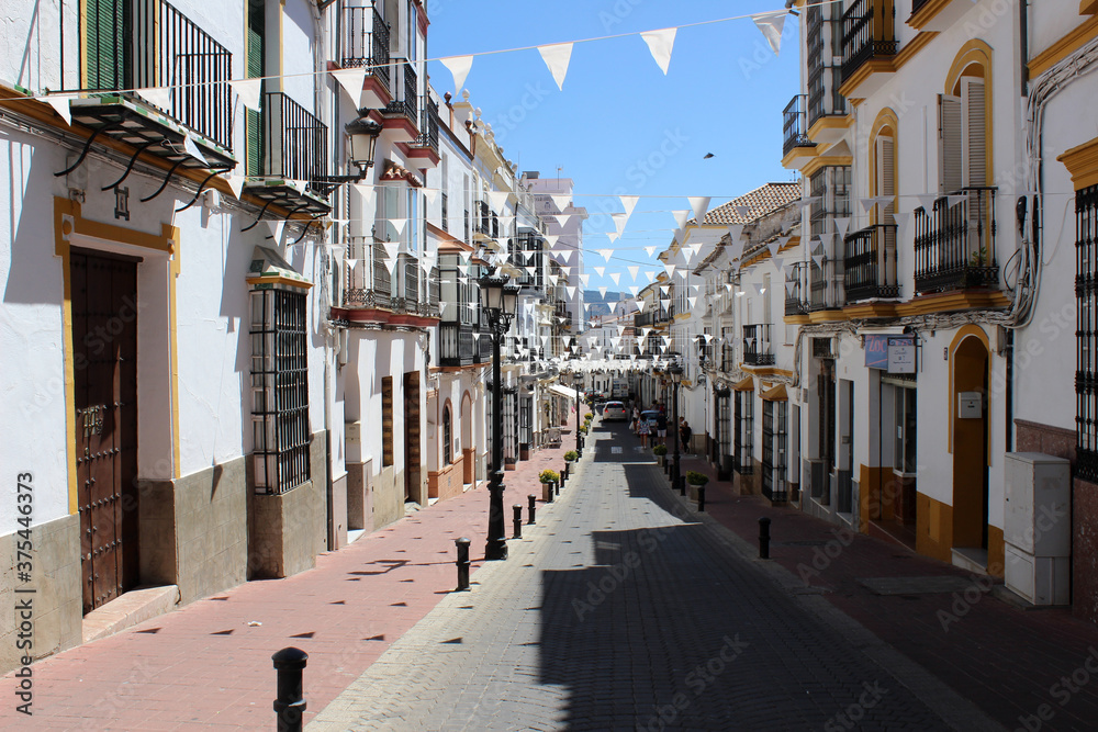 Fototapeta premium Main street of the town of Olvera, in the province of Cádiz