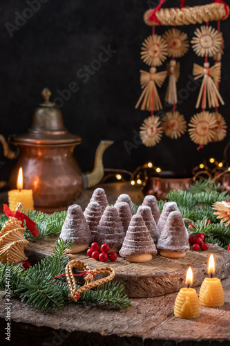 Beehives or wasp nests - traditional Czech Christmas cookies