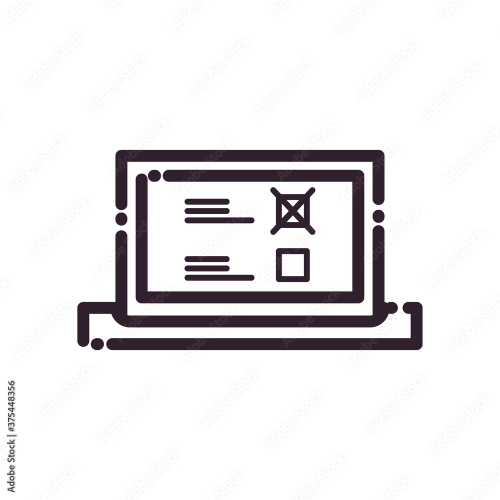 laptop with president election options line style icon vector design laptop with president election options line style icon vector design