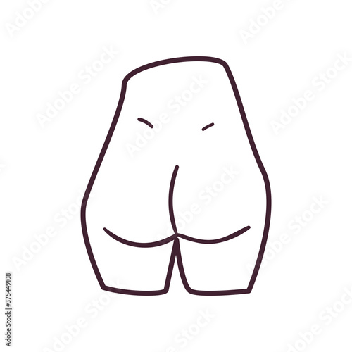 female glutes line style icon vector design