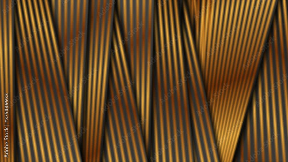 Black abstract corporate motion background with golden smooth lines