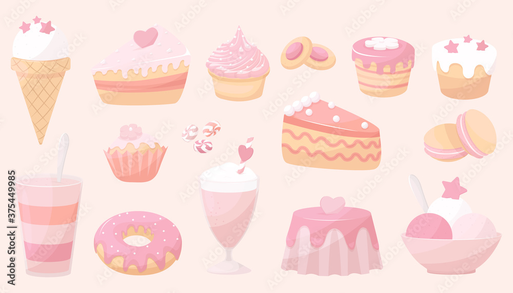 Background of desserts, cakes and sweets Background of desserts, cakes and sweets