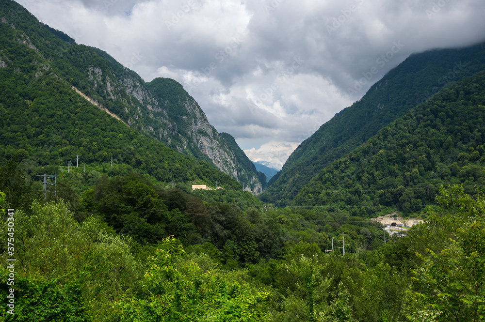 View of Caucasian mountains View of Caucasian mountains