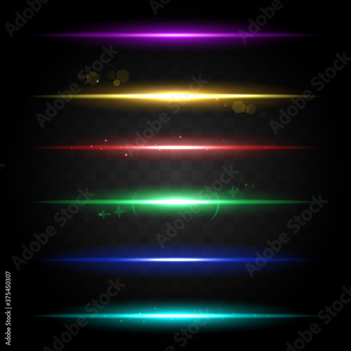 Collecton of effect neon glowing ligh