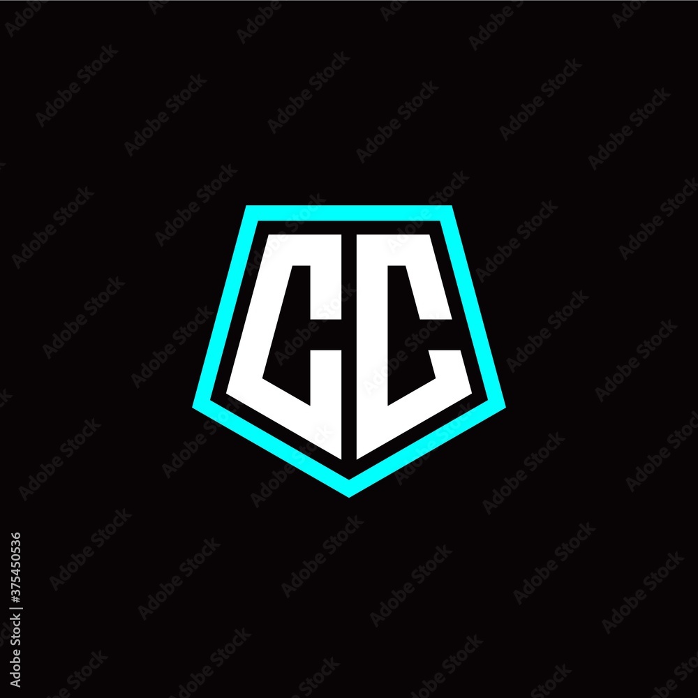 Obraz premium Initial C C letter with polygon modern style logo template vector