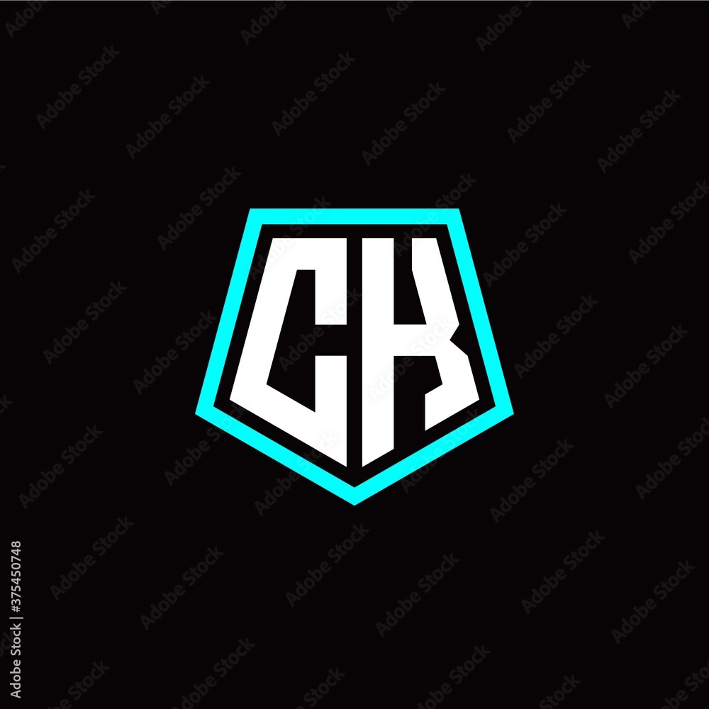 Obraz premium Initial C K letter with polygon modern style logo template vector