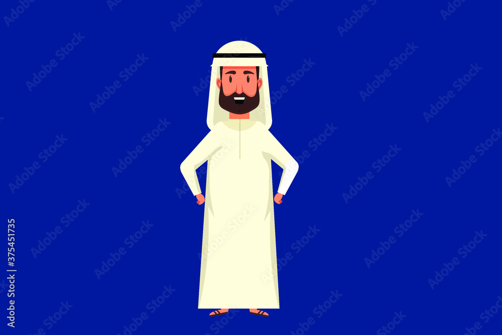 arabian man with white thob standing arabian man with white thob standing