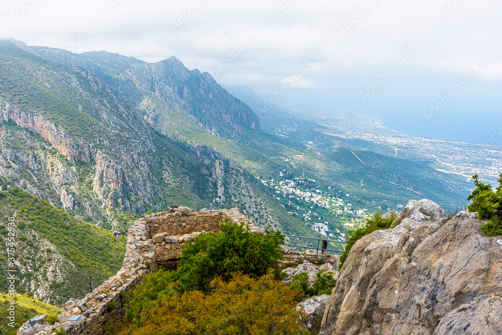 The Kyrenian hills viewed from the upper section of Saint Hilarion Castle, Northern Cyprus