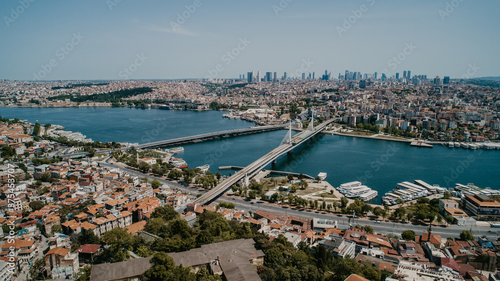 İstanbul Golden Horn arial view 