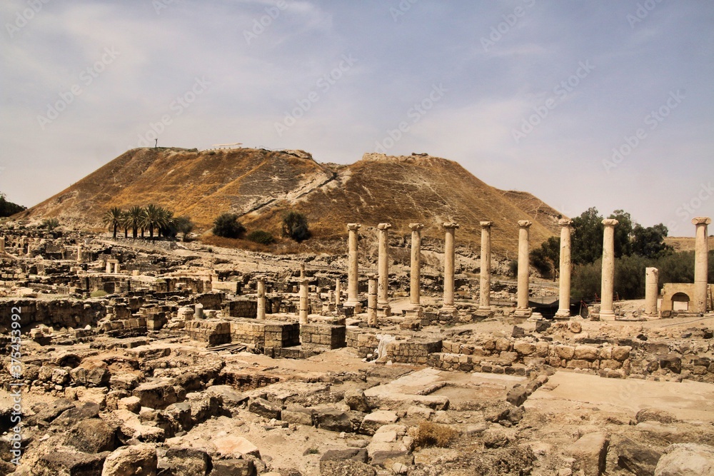 A view of the anchient city of Beit Shean in Israel