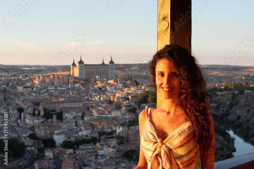 A girl in a viewpoint of Toledo