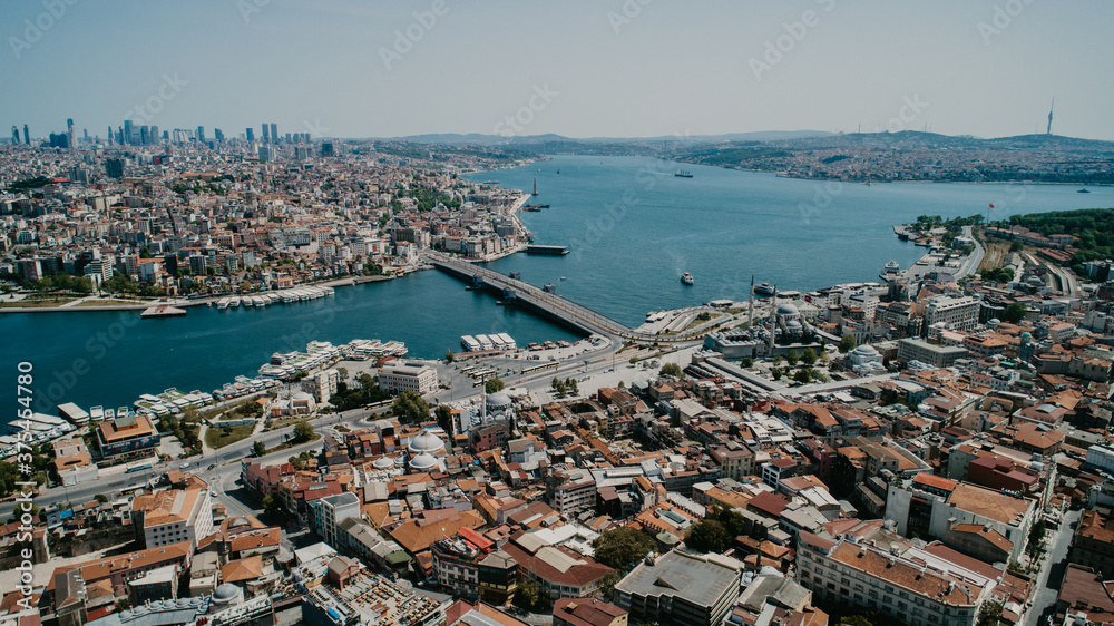 İstanbul Golden Horn arial view 