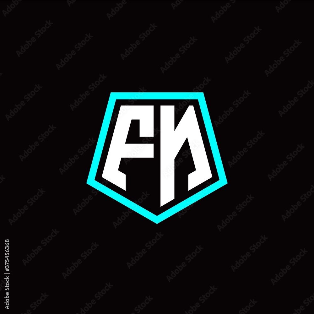 Initial F N letter with polygon modern style logo template vector Initial F N letter with polygon modern style logo template vector