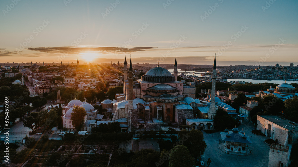 Hagia Sofia Mosque Arial Shot 
