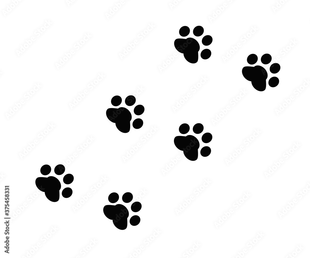 Dog footprint on a white background. Icon. Vector illustration. Dog footprint on a white background. Icon. Vector illustration.