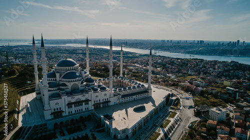 İstanbul Camlica mosque arial shot