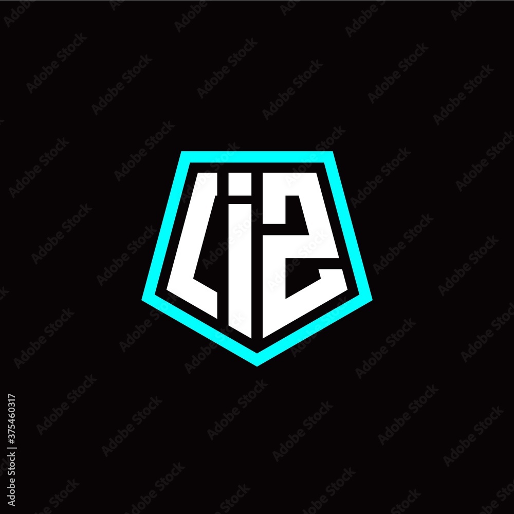 Initial I Z letter with polygon modern style logo template vector Initial I Z letter with polygon modern style logo template vector