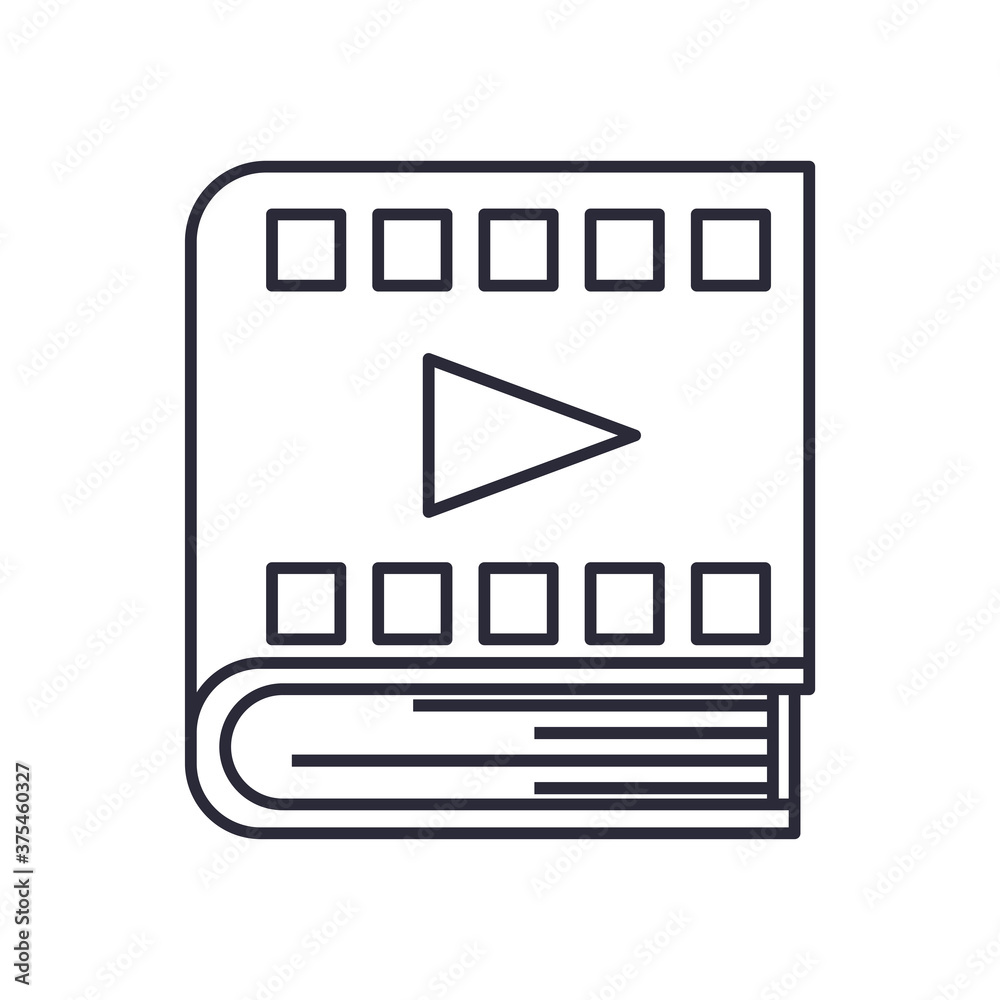 ebook with play line style icon vector design ebook with play line style icon vector design