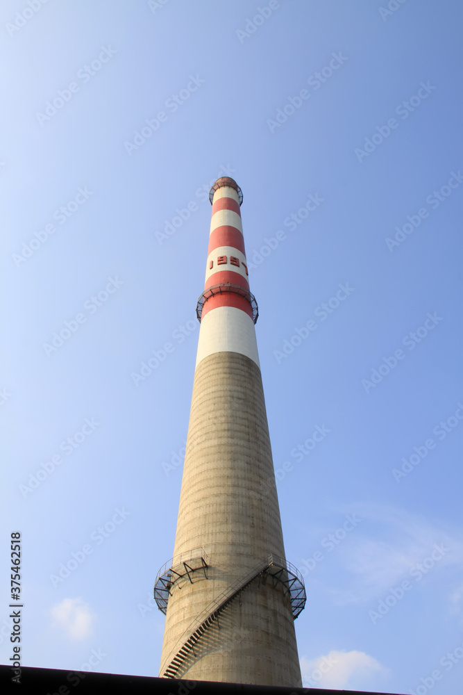 chimney in an industrial enterprise
