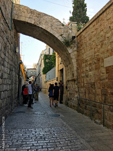 A view of Jerusalem showing the narrow streets