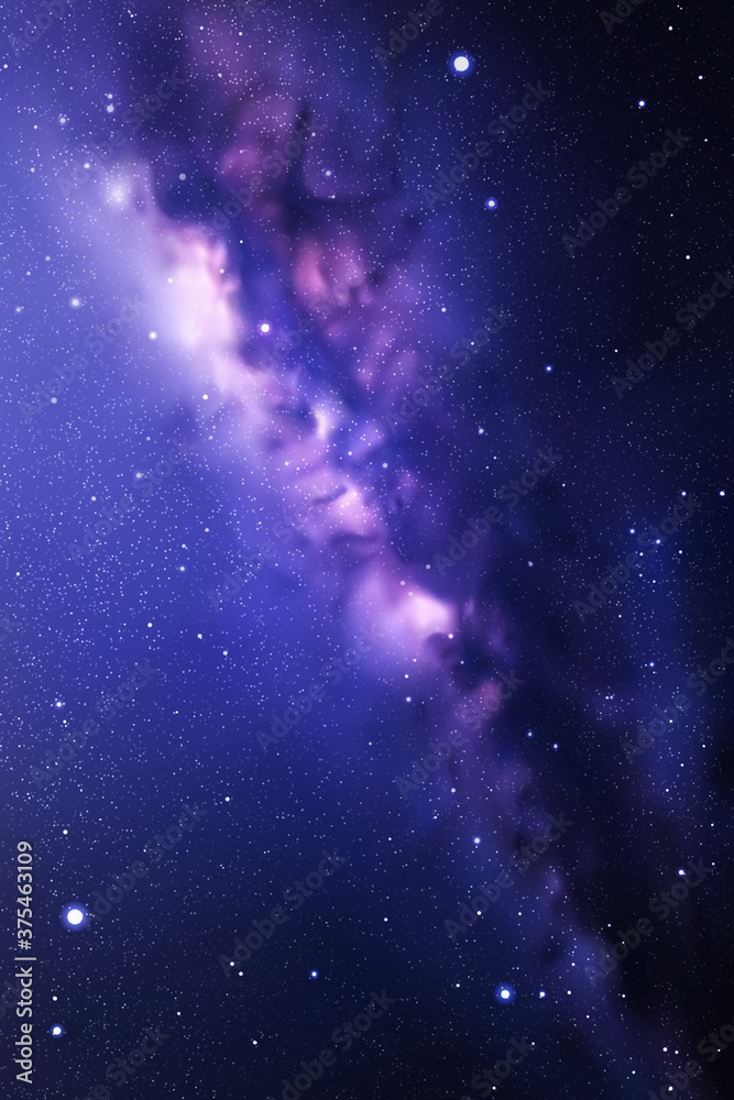 Obraz premium Night starry sky and Milky Way. Stars and nebula. Space background