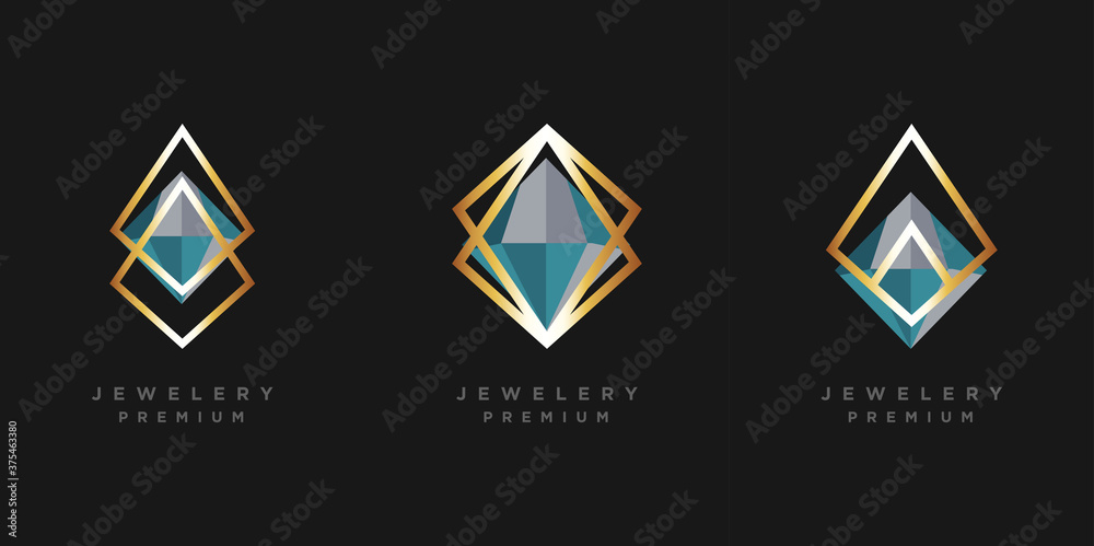 Fototapeta premium Jewelery logo bundle gold color