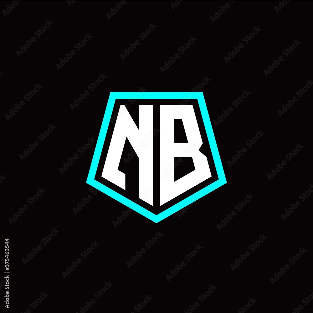 Initial N B letter with polygon modern style logo template vector Initial N B letter with polygon modern style logo template vector
