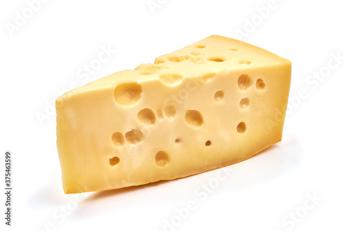 Maasdam cheese, isolated on white background