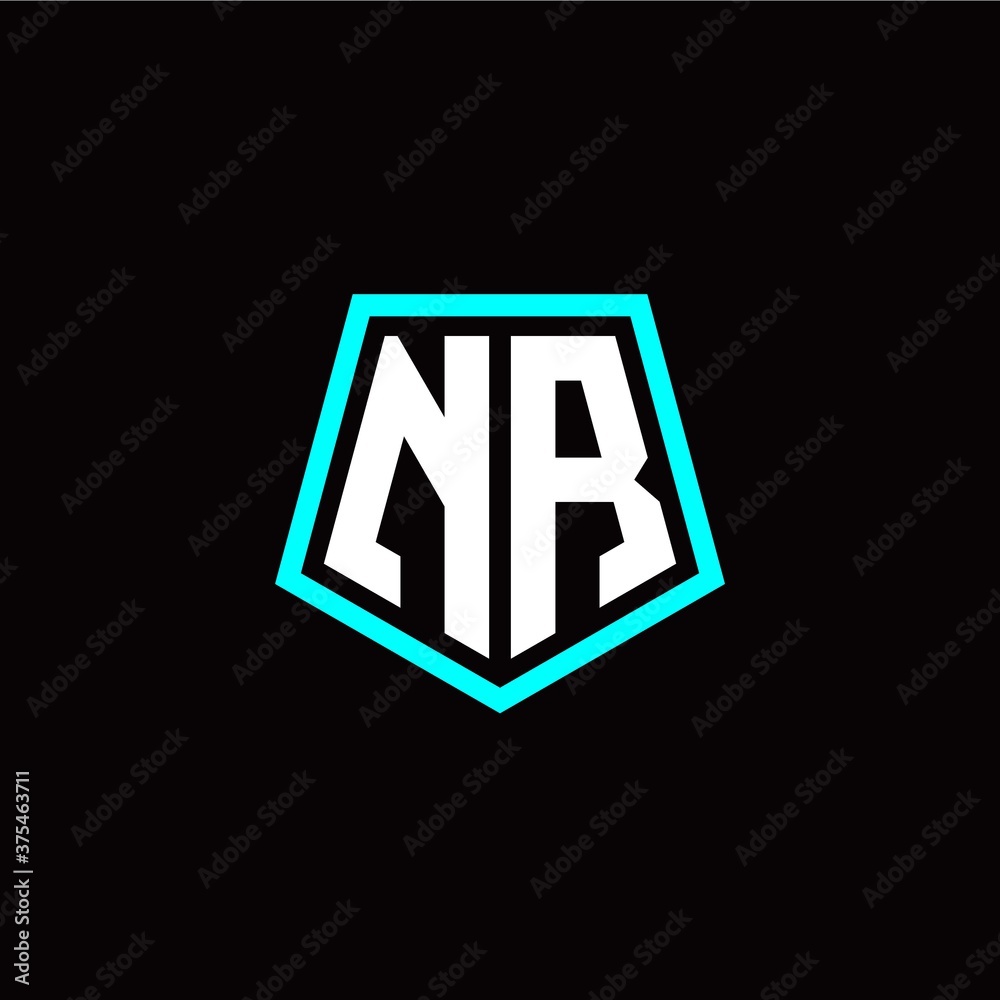 Initial N R letter with polygon modern style logo template vector Initial N R letter with polygon modern style logo template vector