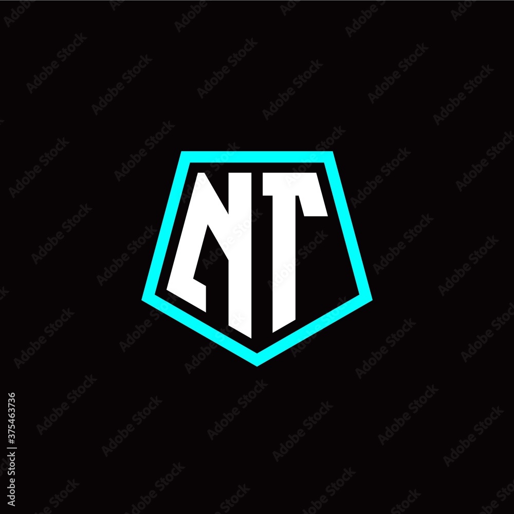 Initial N T letter with polygon modern style logo template vector Initial N T letter with polygon modern style logo template vector
