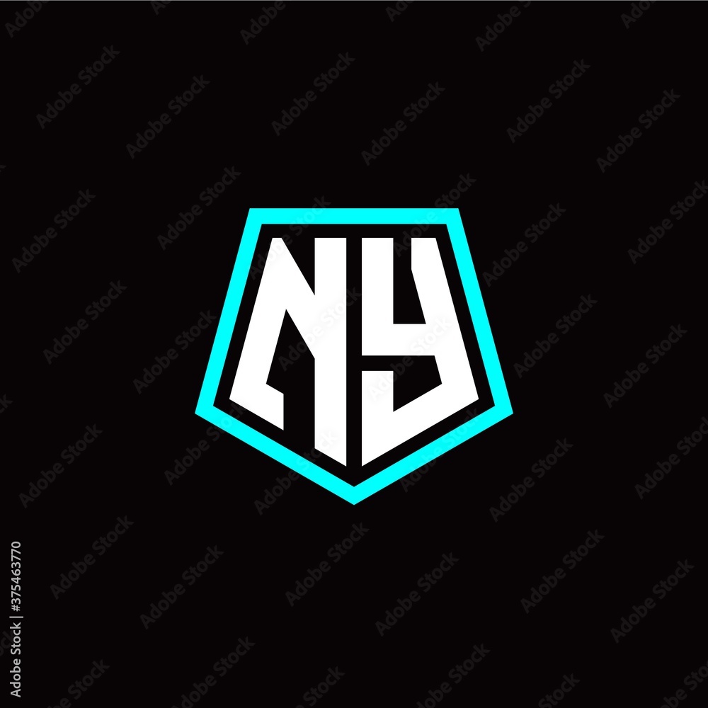 Initial N Y letter with polygon modern style logo template vector Initial N Y letter with polygon modern style logo template vector