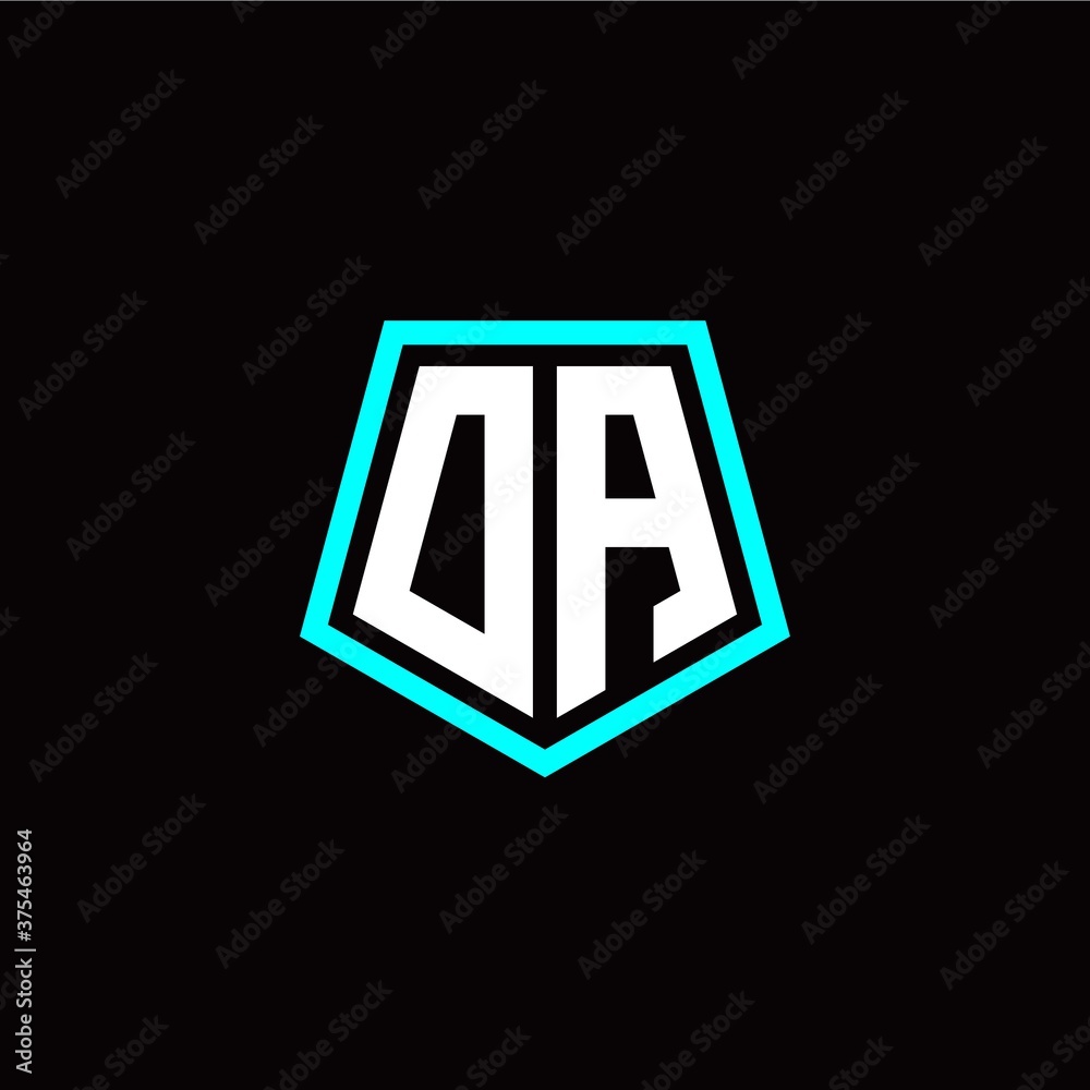 Initial O A letter with polygon modern style logo template vector Initial O A letter with polygon modern style logo template vector