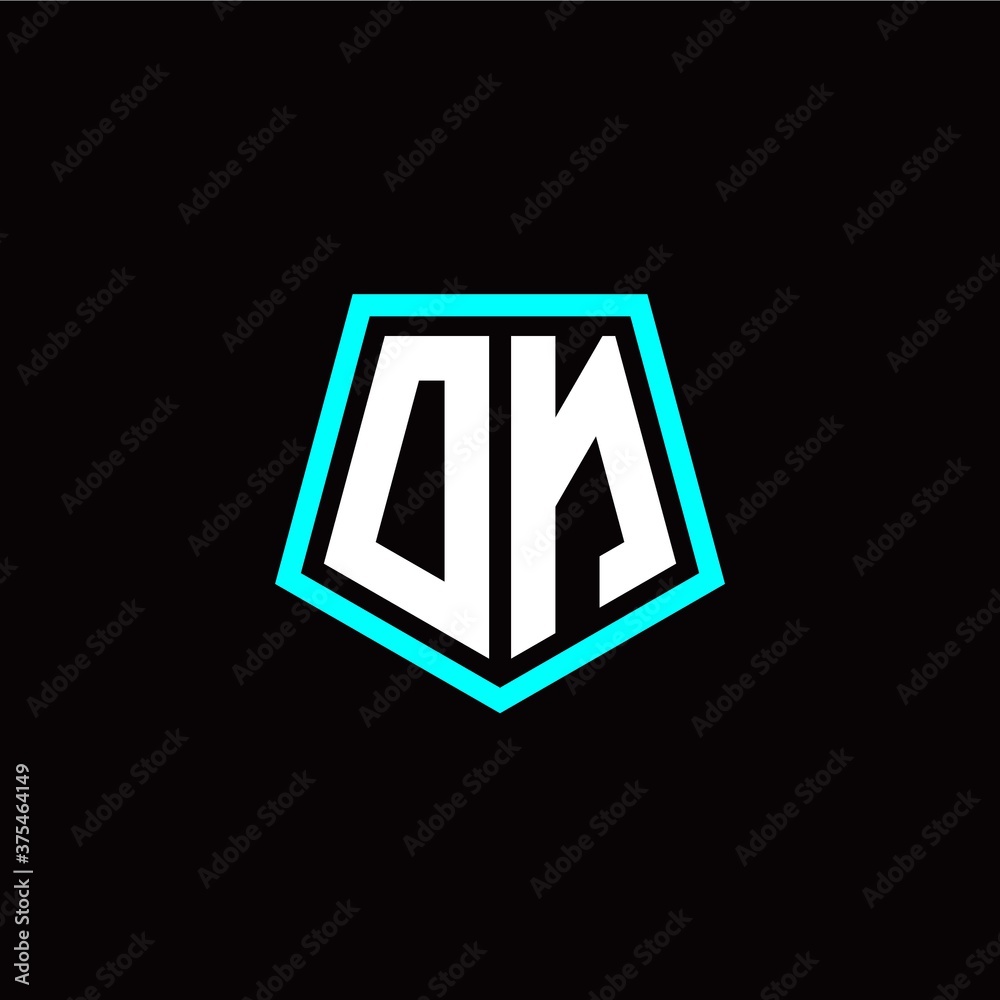 Obraz premium Initial O N letter with polygon modern style logo template vector