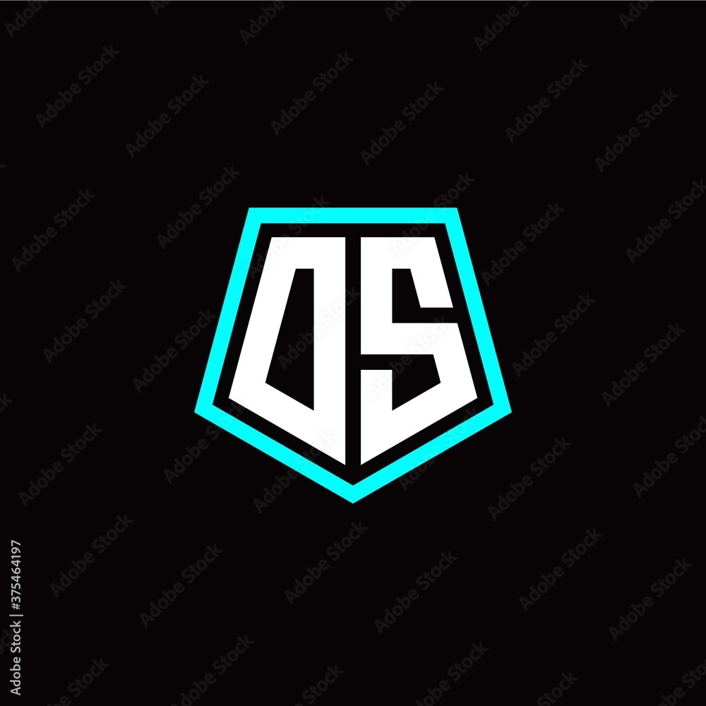 Obraz premium Initial O S letter with polygon modern style logo template vector