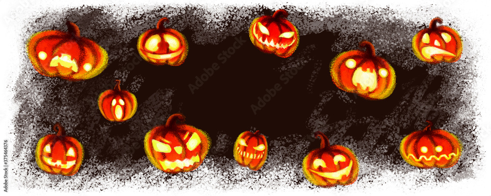 Halloween banner with central text space 