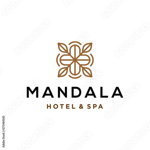 Abstract mandala flower swirl logo icon vector design. Elegant premium ornament vector logotype symbol. logo for hotel,spa,salon, and atelier