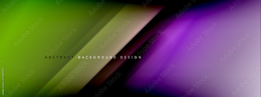 Motion concept neon shiny lines on liquid color gradients abstract backgrounds. Dynamic shadows and lights templates for text