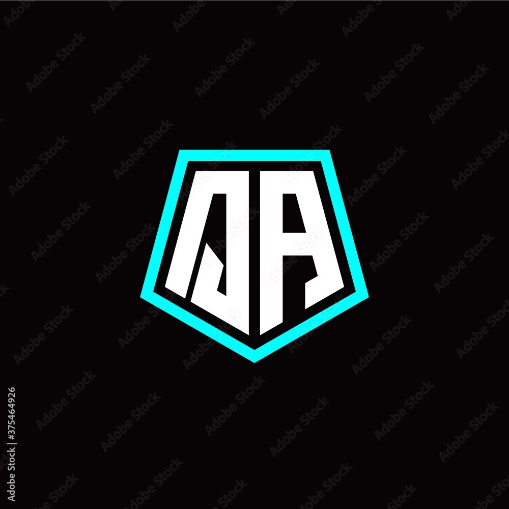 Initial Q A letter with polygon modern style logo template vector Initial Q A letter with polygon modern style logo template vector