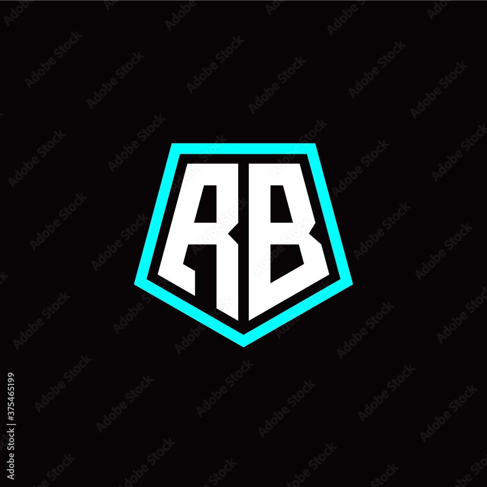 Initial R B letter with polygon modern style logo template vector Initial R B letter with polygon modern style logo template vector