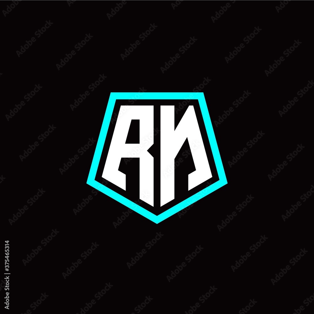 Initial R N letter with polygon modern style logo template vector Initial R N letter with polygon modern style logo template vector