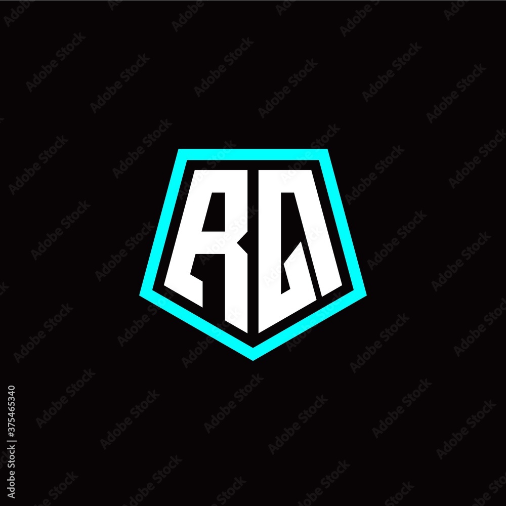 Initial R Q letter with polygon modern style logo template vector Initial R Q letter with polygon modern style logo template vector