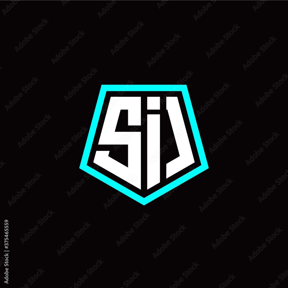 Initial S I letter with polygon modern style logo template vector Initial S I letter with polygon modern style logo template vector