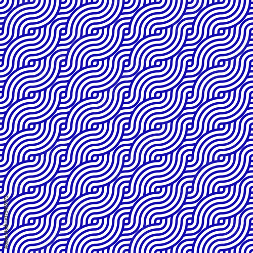 Geometric seamless pattern with waves