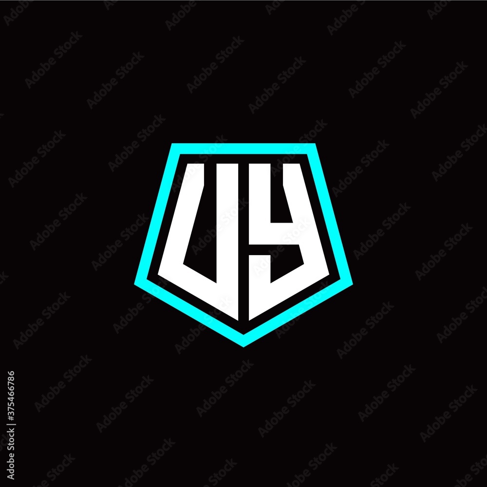 Initial U Y letter with polygon modern style logo template vector Initial U Y letter with polygon modern style logo template vector