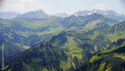 Panorama of the Alps opening from Muttelberghof, Austria 